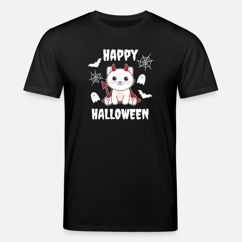Cat Happy Halloween Devil Costume - Stanley/Stella CREATOR Unisex Organic T-Shirt - black