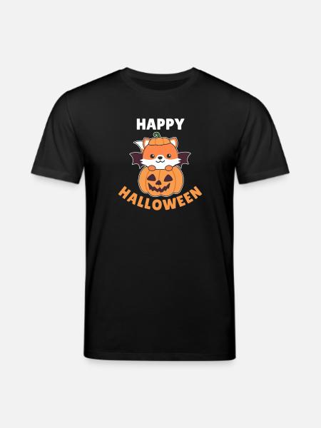 Fox Happy Halloween Pumpkin Bat Costume - Stanley/Stella CREATOR Unisex Organic T-Shirt - black