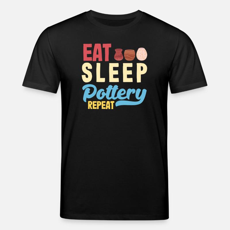 Manger Dormir Poterie Répéter - T-shirt bio CREATOR Stanley/Stella Unisexe - noir