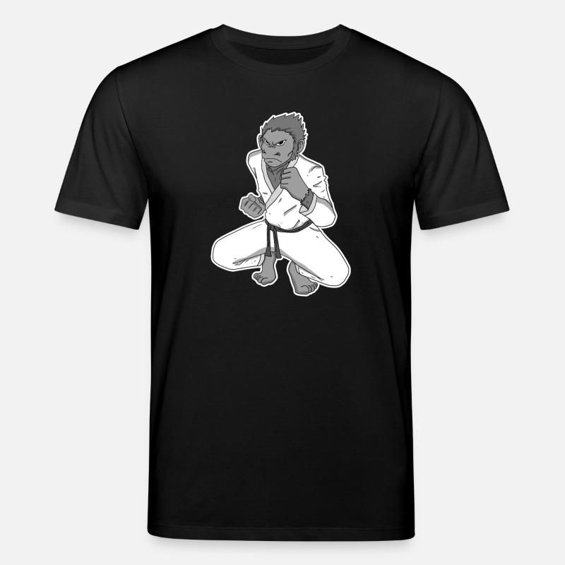 Strong monkey doing karate - Stanley/Stella CREATOR Unisex Organic T-Shirt - black