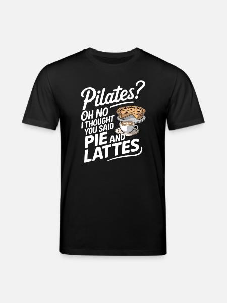 Pie and Latte Humour Design - Stanley/Stella CREATOR Unisex Organic T-Shirt - black