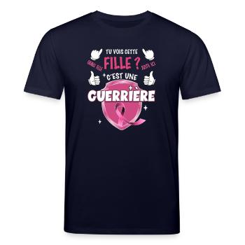 Guerrière Octobre Rose Ruban Cancer Sein - T-shirt bio CREATOR Stanley/Stella Unisexe - marine - Devant