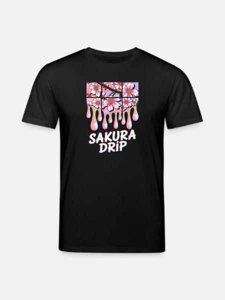 Sakura Pop Culture Japanese Aesthetic - Stanley/Stella CREATOR Unisex Organic T-Shirt - black