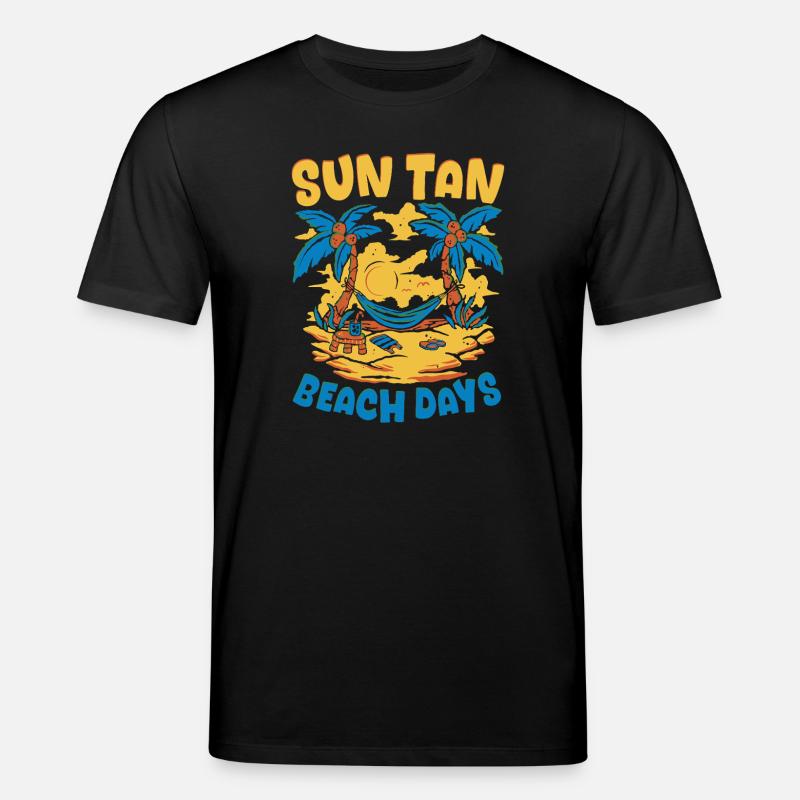 Été graphique fleur soleil plage vacances - T-shirt bio CREATOR Stanley/Stella Unisexe - noir