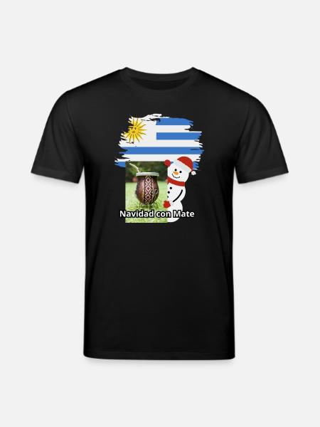 Christmas Celebration with Mate and Snowman - Stanley/Stella CREATOR Unisex Organic T-Shirt - black