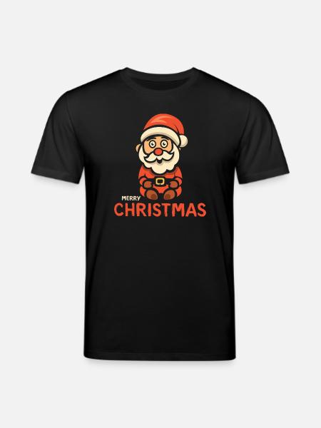 Santa Merry Christmas - Stanley/Stella CREATOR Unisex Organic T-Shirt - black