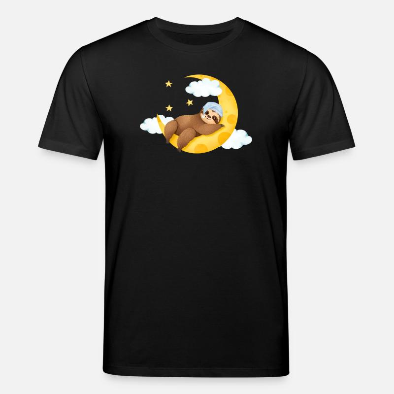Faultier auf dem Mond - Stanley/Stella Unisex Bio-T-Shirt CREATOR  - Schwarz