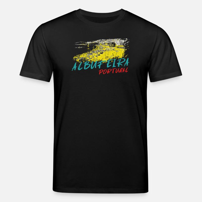 Illustration Albufeira Praia dos Barcos - T-shirt bio CREATOR Stanley/Stella Unisexe - noir