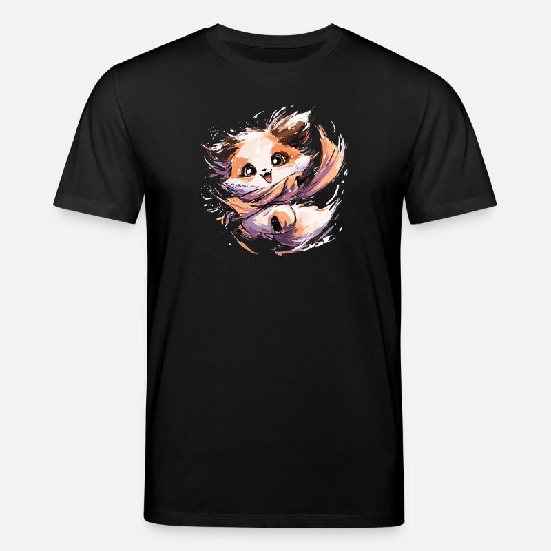 Fuchs mit Schal | Tanzender Fuchs - Stanley/Stella Unisex Bio-T-Shirt CREATOR  - Schwarz