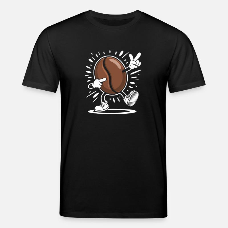 Caffeine Coffee Bean Comic Coffee - Stanley/Stella CREATOR Unisex Organic T-Shirt - black