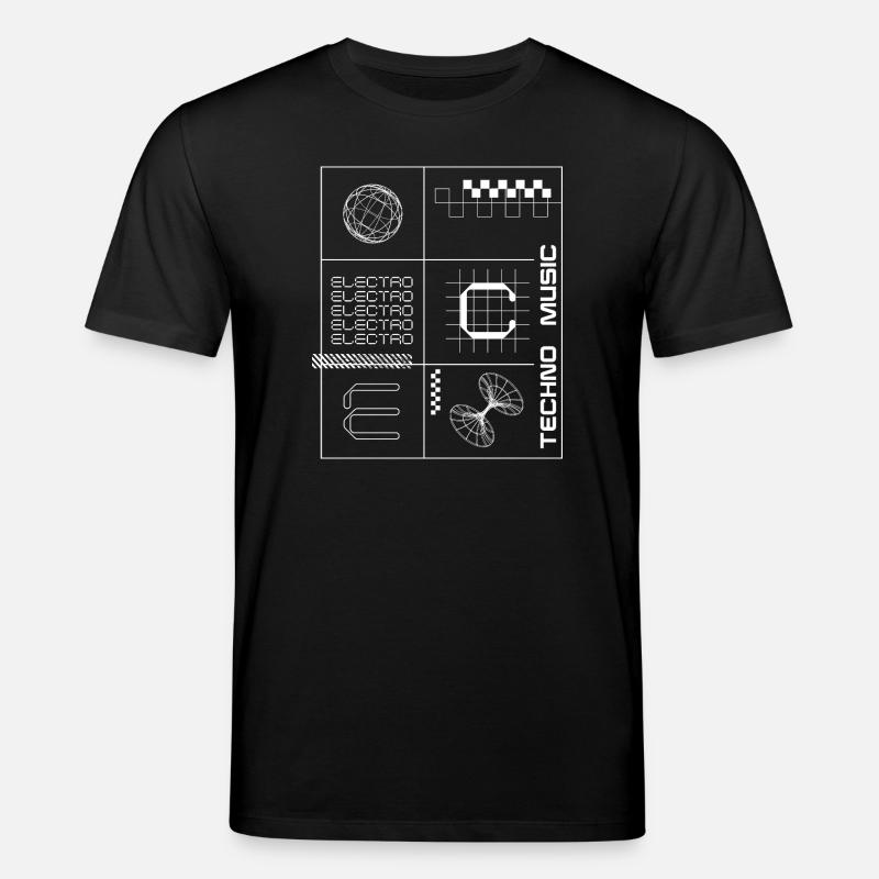 Geometrisches Elecotro Tech Grid Retro Poster - Stanley/Stella Unisex Bio-T-Shirt CREATOR  - Schwarz