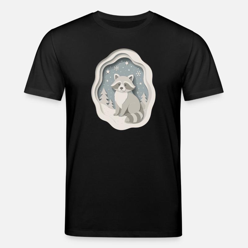 Winterlicher Waschbär im Schnee - Stanley/Stella Unisex Bio-T-Shirt CREATOR  - Schwarz