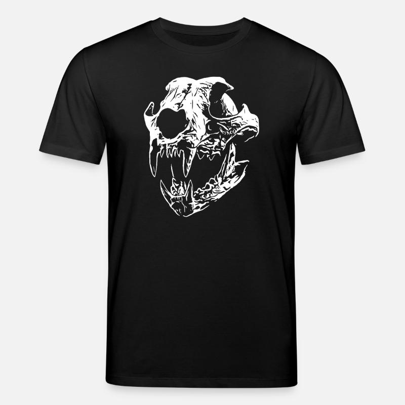 Smilodon skull with sharp teeth - Stanley/Stella CREATOR Unisex Organic T-Shirt - black