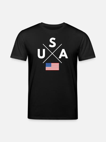 USA Cross Logo - Stanley/Stella CREATOR Unisex Organic T-Shirt - black