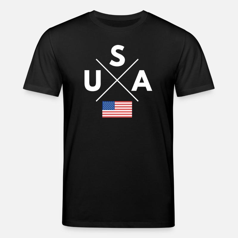 Logo de la croix des États-Unis - T-shirt bio CREATOR Stanley/Stella Unisexe - noir