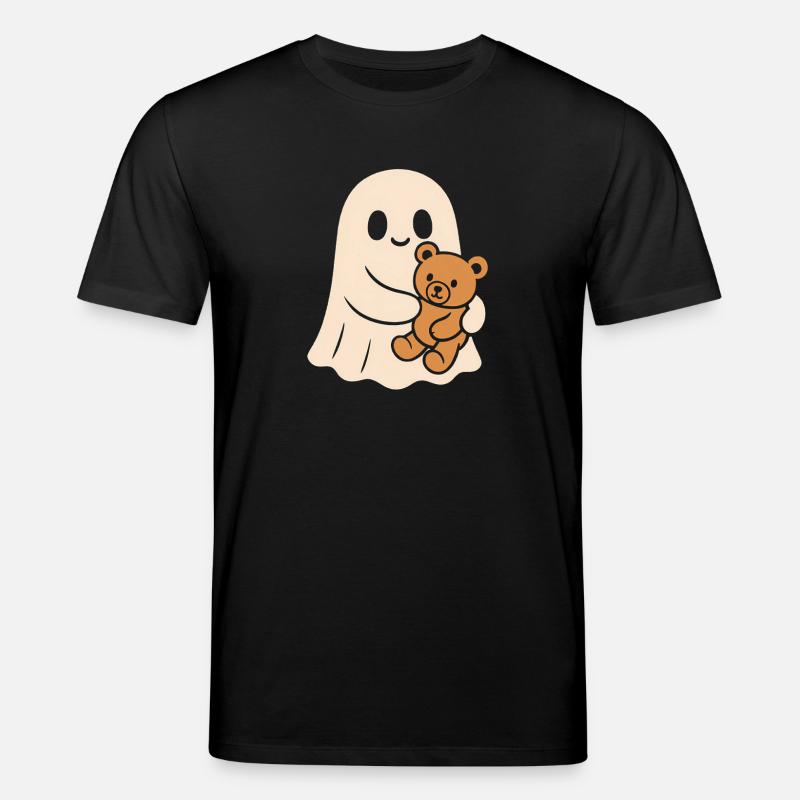 Cuddly Ghost with Teddy - Stanley/Stella CREATOR Unisex Organic T-Shirt - black