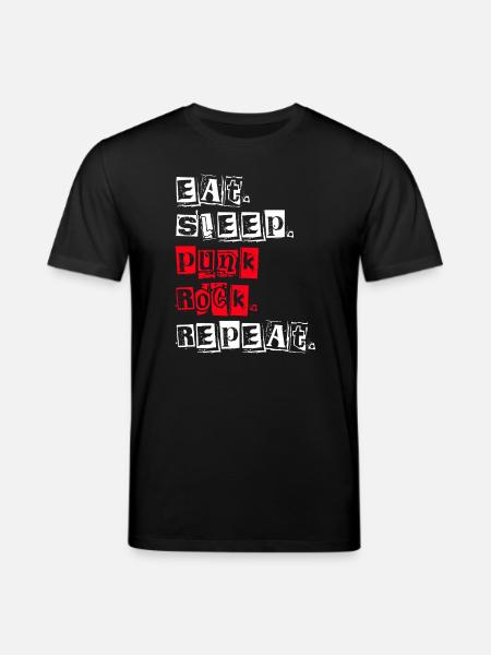 Eat Sleep Punk Rock Repeat - Stanley/Stella CREATOR Unisex Organic T-Shirt - black