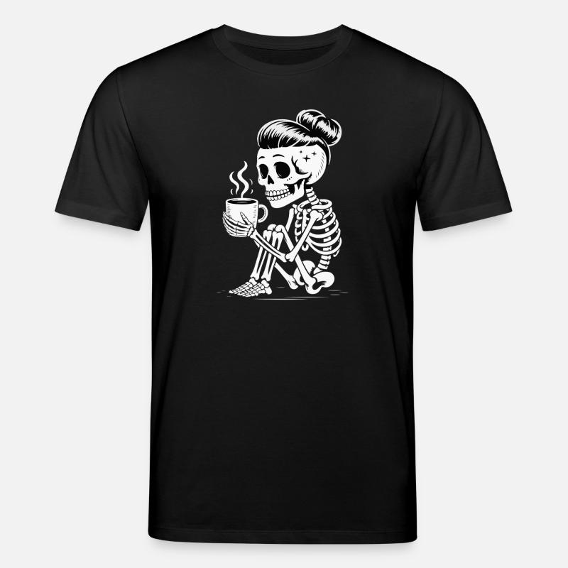 Skelett Sipper Kaffee - Stanley/Stella Unisex Bio-T-Shirt CREATOR  - Schwarz
