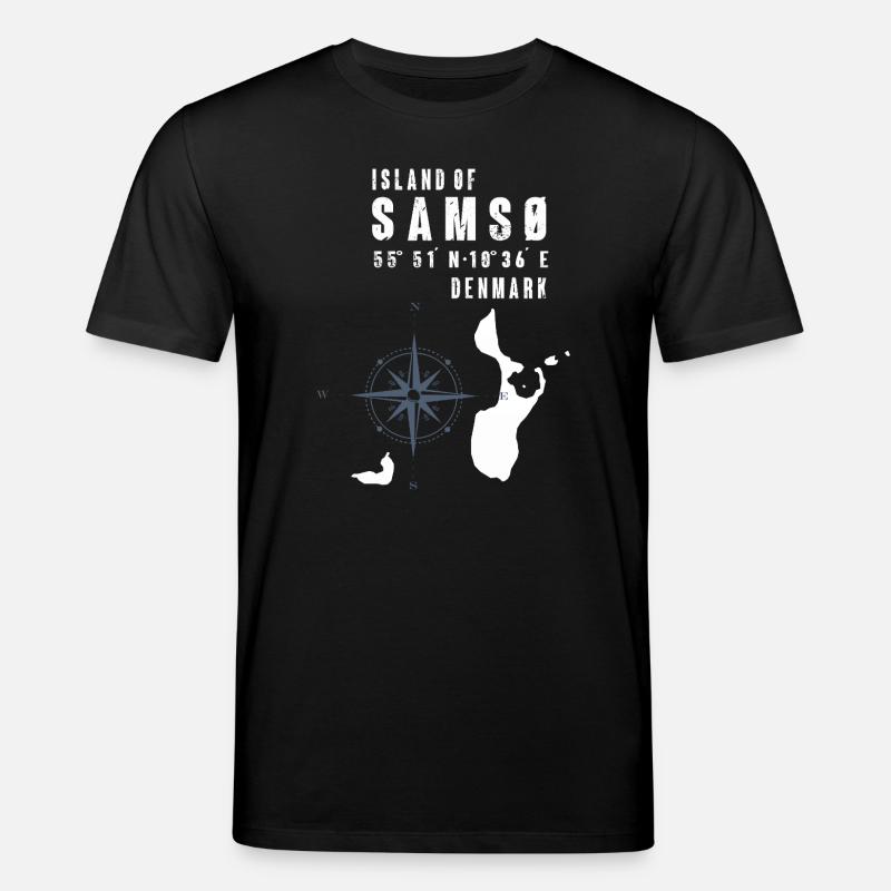 Samsø Samsoe Island Outline Boussole - T-shirt bio CREATOR Stanley/Stella Unisexe - noir