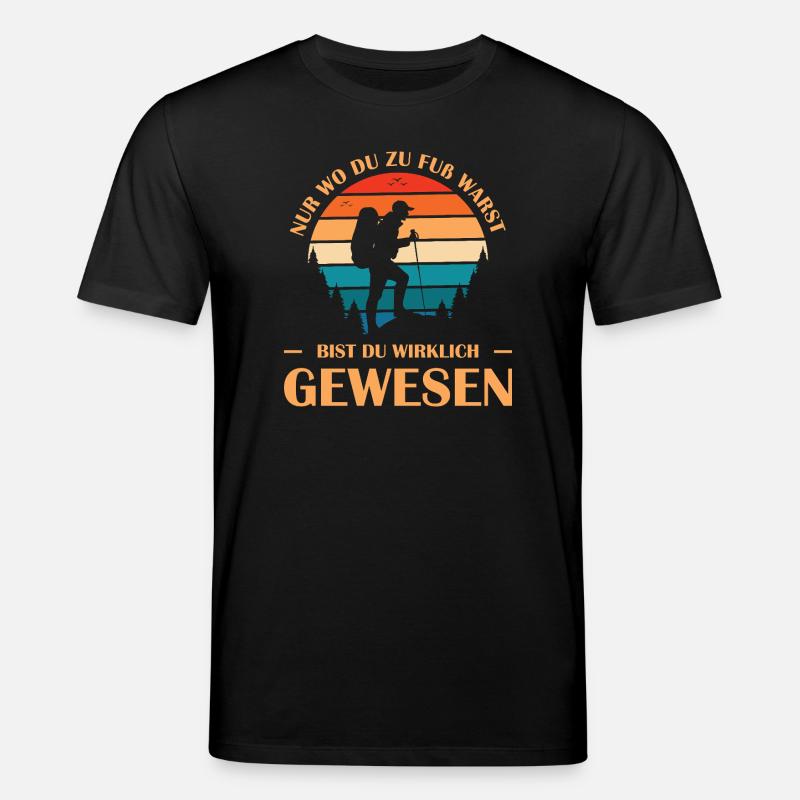 Wandern Sprüche Wanderer Wanderoutfits - Stanley/Stella Unisex Bio-T-Shirt CREATOR  - Schwarz