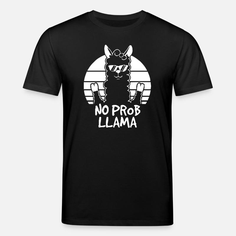 No Prob Llama Retro Sun - Stanley/Stella CREATOR Unisex Organic T-Shirt - black