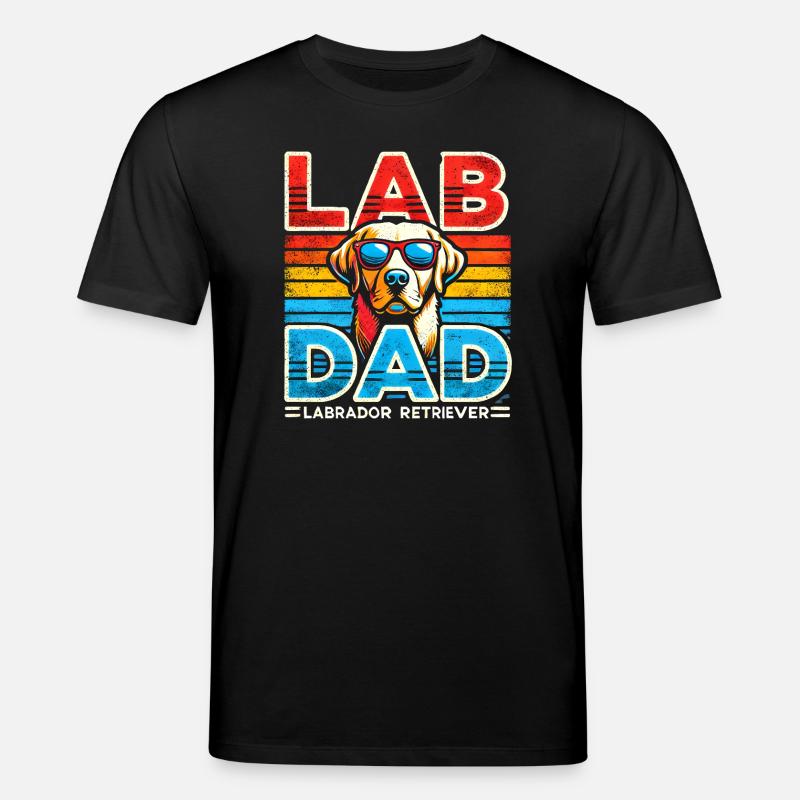 Labrador Papa Retro Sonnenbrille - Stanley/Stella Unisex Bio-T-Shirt CREATOR - Schwarz