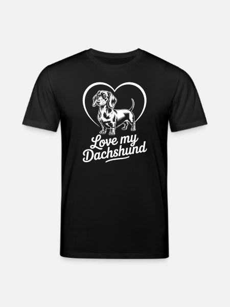 Dackel Herz Liebe Shirt - Stanley/Stella Unisex Bio-T-Shirt CREATOR - Schwarz
