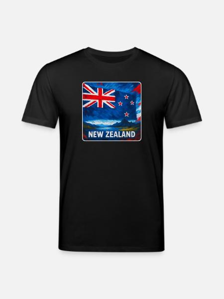 Neuseeland Flaggen Design - Stanley/Stella Unisex Bio-T-Shirt CREATOR - Schwarz