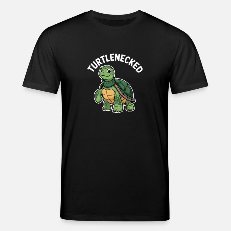 Turtlenecked funny turtle in turtleneck - Stanley/Stella CREATOR Unisex Organic T-Shirt - black