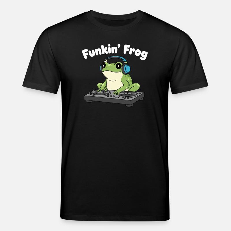 Funkin' Frosch DJ im Kopfhörer - Stanley/Stella Unisex Bio-T-Shirt CREATOR - Schwarz