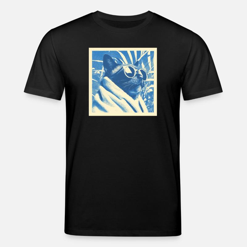 Cool Retro Cat Design - Stanley/Stella Unisex Bio-T-Shirt CREATOR - Schwarz