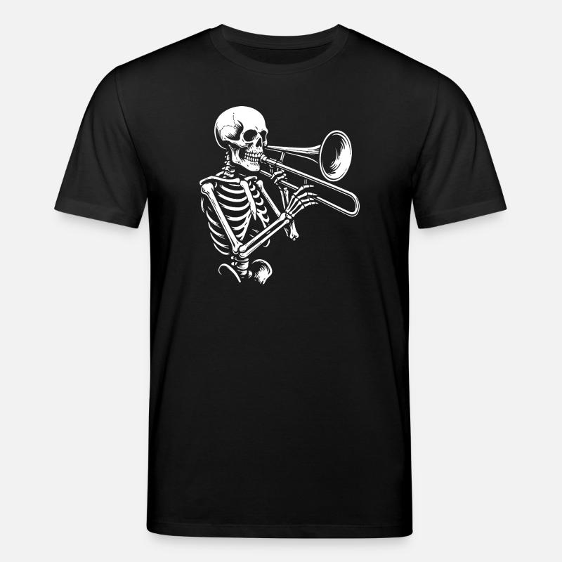 Skelett Trompete Jazz Silhouette - Stanley/Stella Unisex Bio-T-Shirt CREATOR  - Schwarz