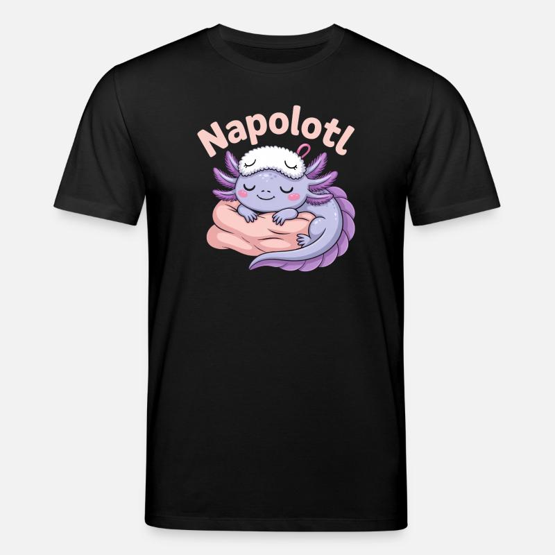 Napolotl Sleeping Axolotl Kawaii - T-shirt bio CREATOR Stanley/Stella Unisexe - noir