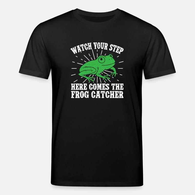 Frog Catcher Watch Your Step Frog - Stanley/Stella Unisex Bio-T-Shirt CREATOR  - Schwarz