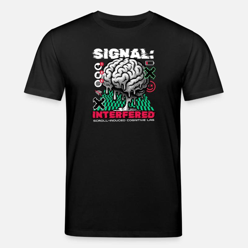 Brain - Signal Interfered - Stanley/Stella Unisex Bio-T-Shirt CREATOR  - Schwarz