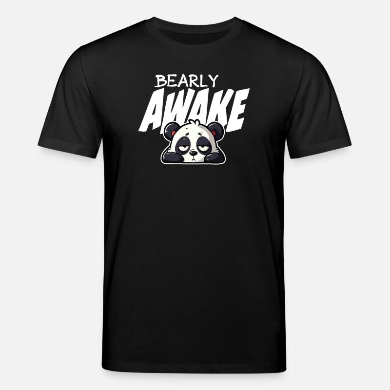 Sleeping Panda Barely Awake - Stanley/Stella CREATOR Unisex Organic T-Shirt - black