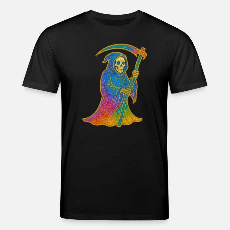Der Tod | Regenbogen Sensenmann - Stanley/Stella Unisex Bio-T-Shirt CREATOR  - Schwarz