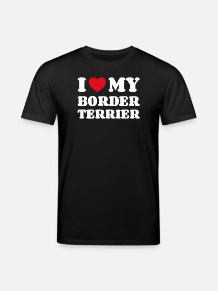 Ik hou van mijn Border Terrier Gift Dog Owner - Stanley/Stella Uniseks bio-T-Shirt CREATOR  - zwart