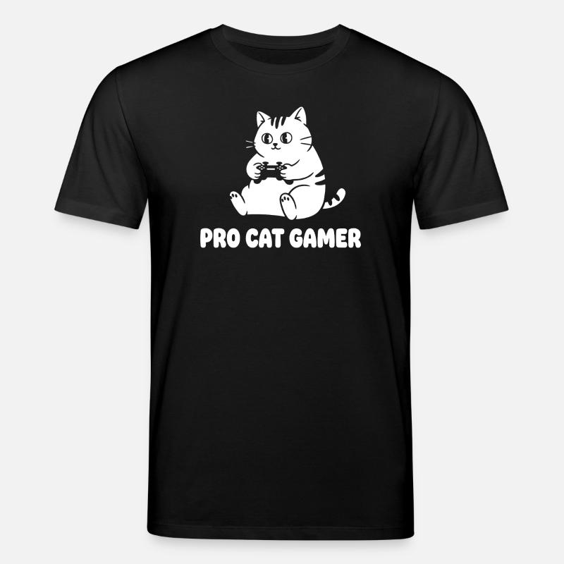 Pro Katze Gamer - Stanley/Stella Unisex Bio-T-Shirt CREATOR  - Schwarz