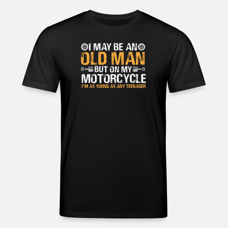 Motorrad alter Mann - Stanley/Stella Unisex Bio-T-Shirt CREATOR  - Schwarz