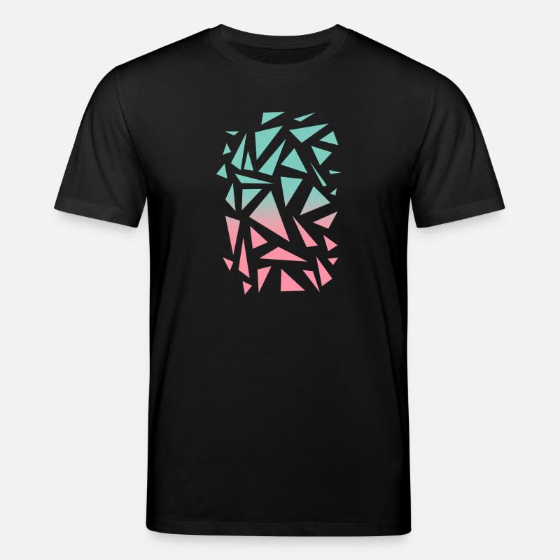 Triangle Pattern - Turquoise Pink - Stanley/Stella CREATOR Unisex Organic T-Shirt - black