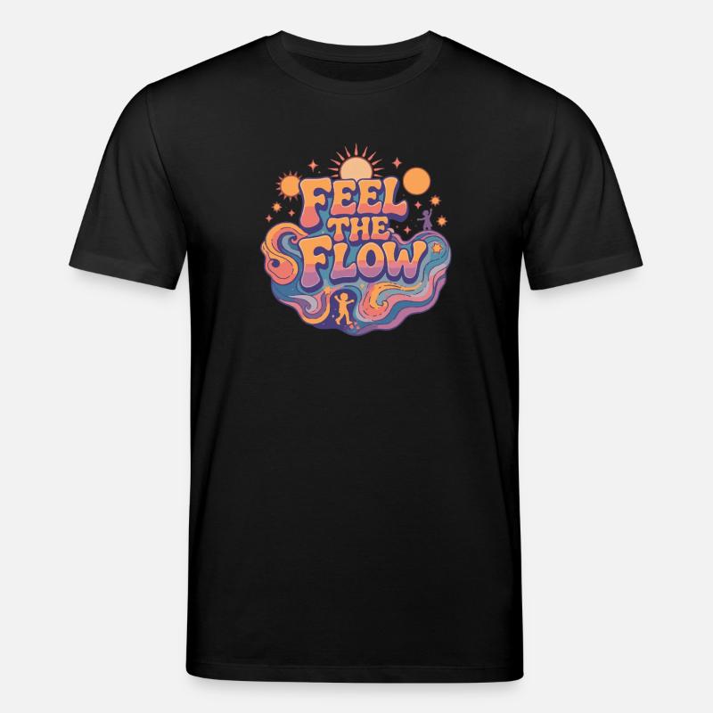 Psychedelisch Retro – Feel the Flow - Stanley/Stella Unisex Bio-T-Shirt CREATOR  - Schwarz
