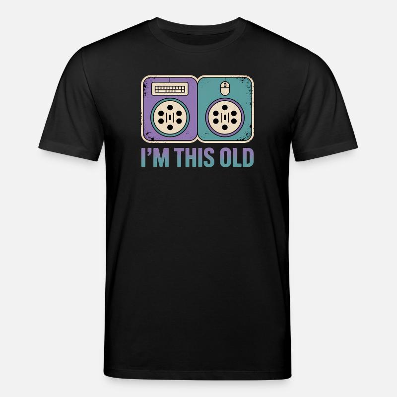 I'm this old - Funny Nerd T-Shirt - Stanley/Stella CREATOR Unisex Organic T-Shirt - black