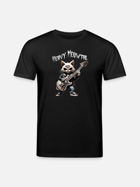 Cat Rocker with Guitar - Stanley/Stella CREATOR Unisex Organic T-Shirt - black
