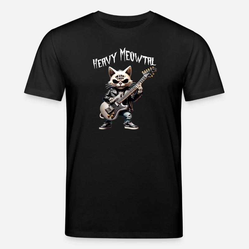Katzen-Rocker mit Gitarre - Stanley/Stella Unisex Bio-T-Shirt CREATOR - Schwarz
