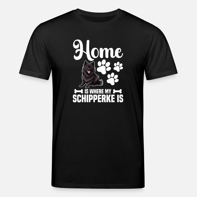 Zu Hause Ist Mein Schipperke - Stanley/Stella Unisex Bio-T-Shirt CREATOR  - Schwarz