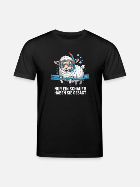 Just a Shower – Funny Sheep Design - Stanley/Stella CREATOR Unisex Organic T-Shirt - black