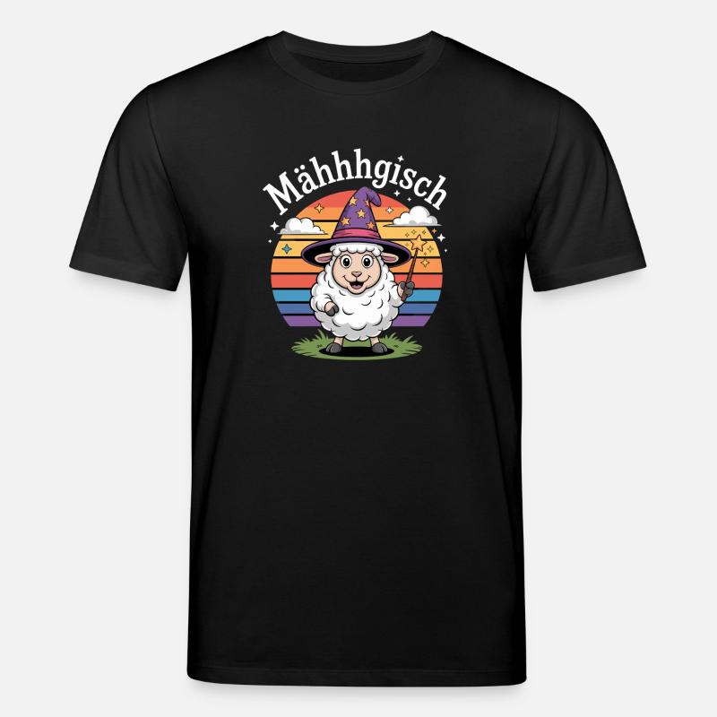 Mähhhgisch Schaf Zauberer Regenbogen - Stanley/Stella Unisex Bio-T-Shirt CREATOR  - Schwarz