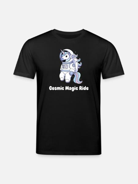 Kosmische Einhorn Raumfahrt - Stanley/Stella Unisex Bio-T-Shirt CREATOR - Schwarz