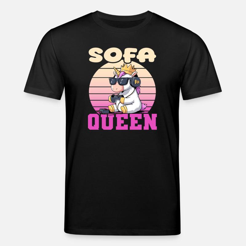 Sofa Queen - Einhorn zocken - Stanley/Stella Unisex Bio-T-Shirt CREATOR  - Schwarz